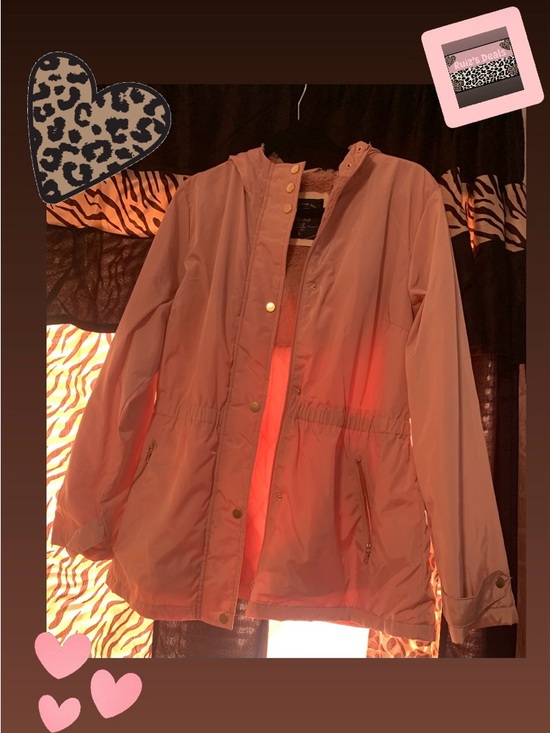 Cavalini Jackets & Blazers - Cavalini Mauve Blush Pink Hooded Utility Jacket with Zip Pockets
